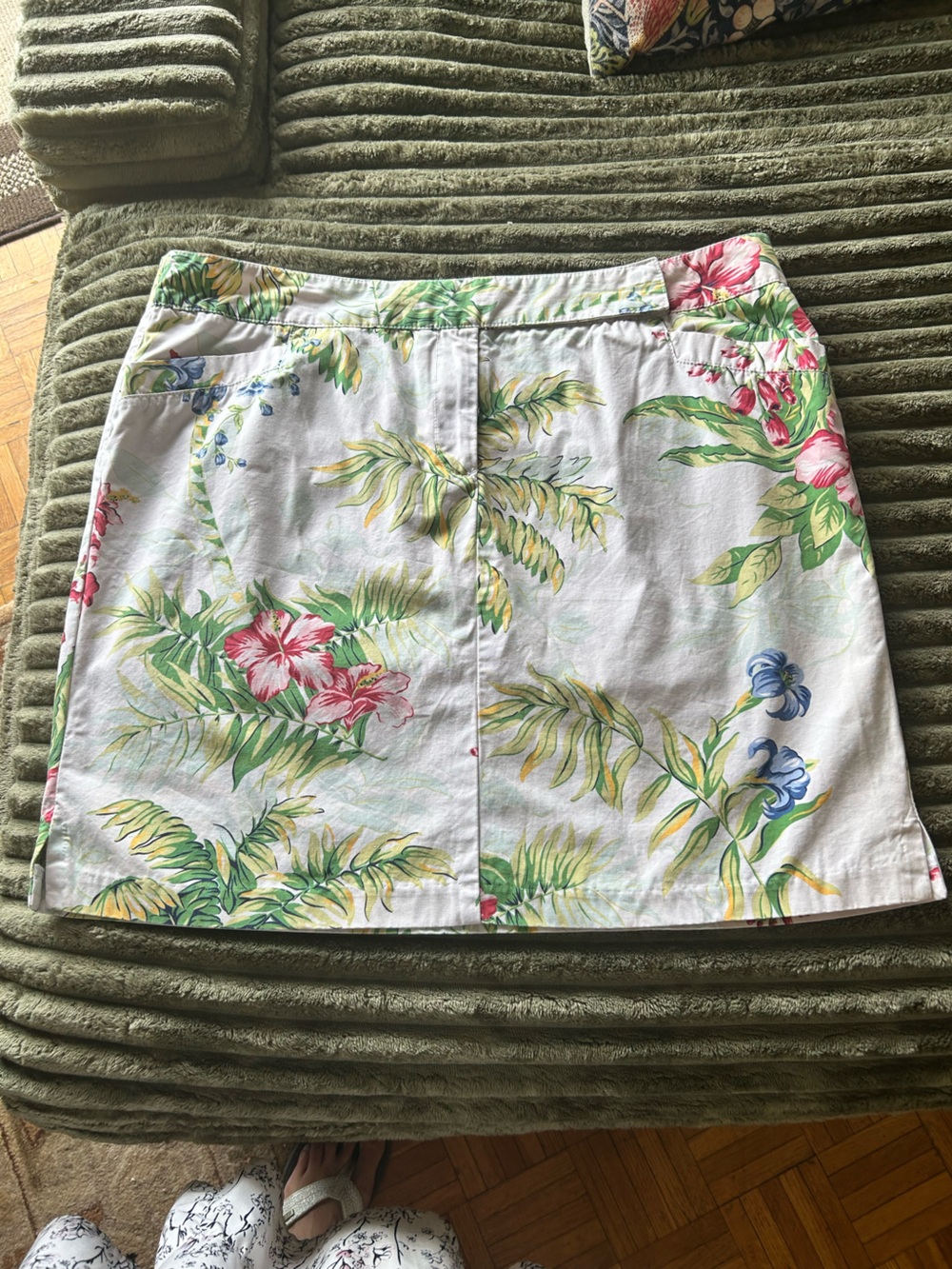 Tommy Hilfiger vintage Y2K White Floral Mini Skirt floral print cotton preppy 20
